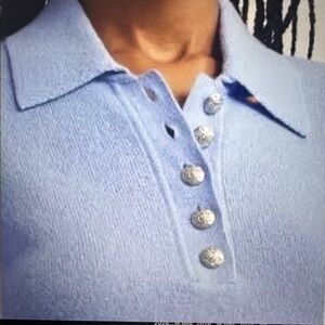 Veronica Beard Women's Button Down Knit Top - Light Purple cashmere